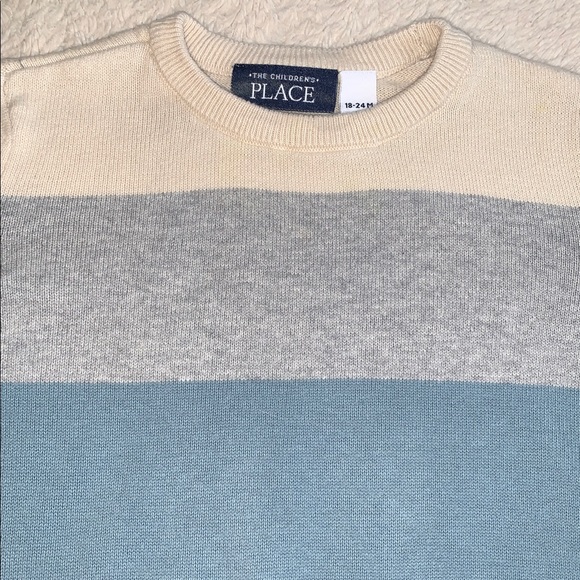 Children’s Place Blue Gray Sweater 18-24M EUC Crewneck - Picture 2 of 9